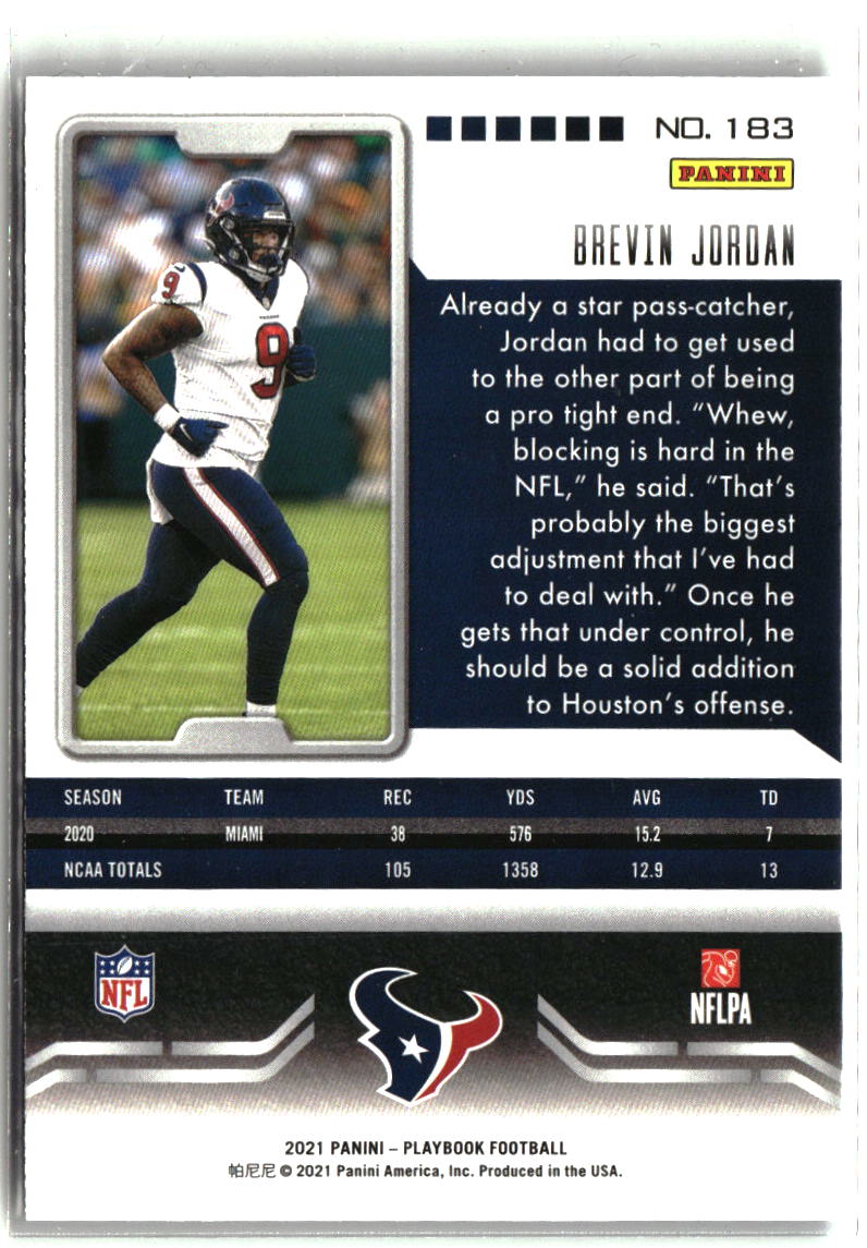 Brevin Jordan 2021 Panini Playbook Mosaic #183