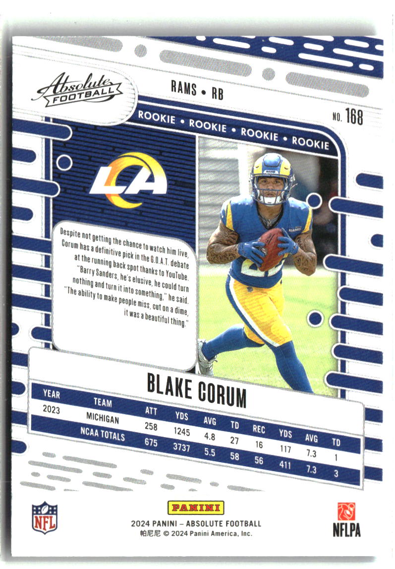 Blake Corum 2024 Panini Absolute Retail #168