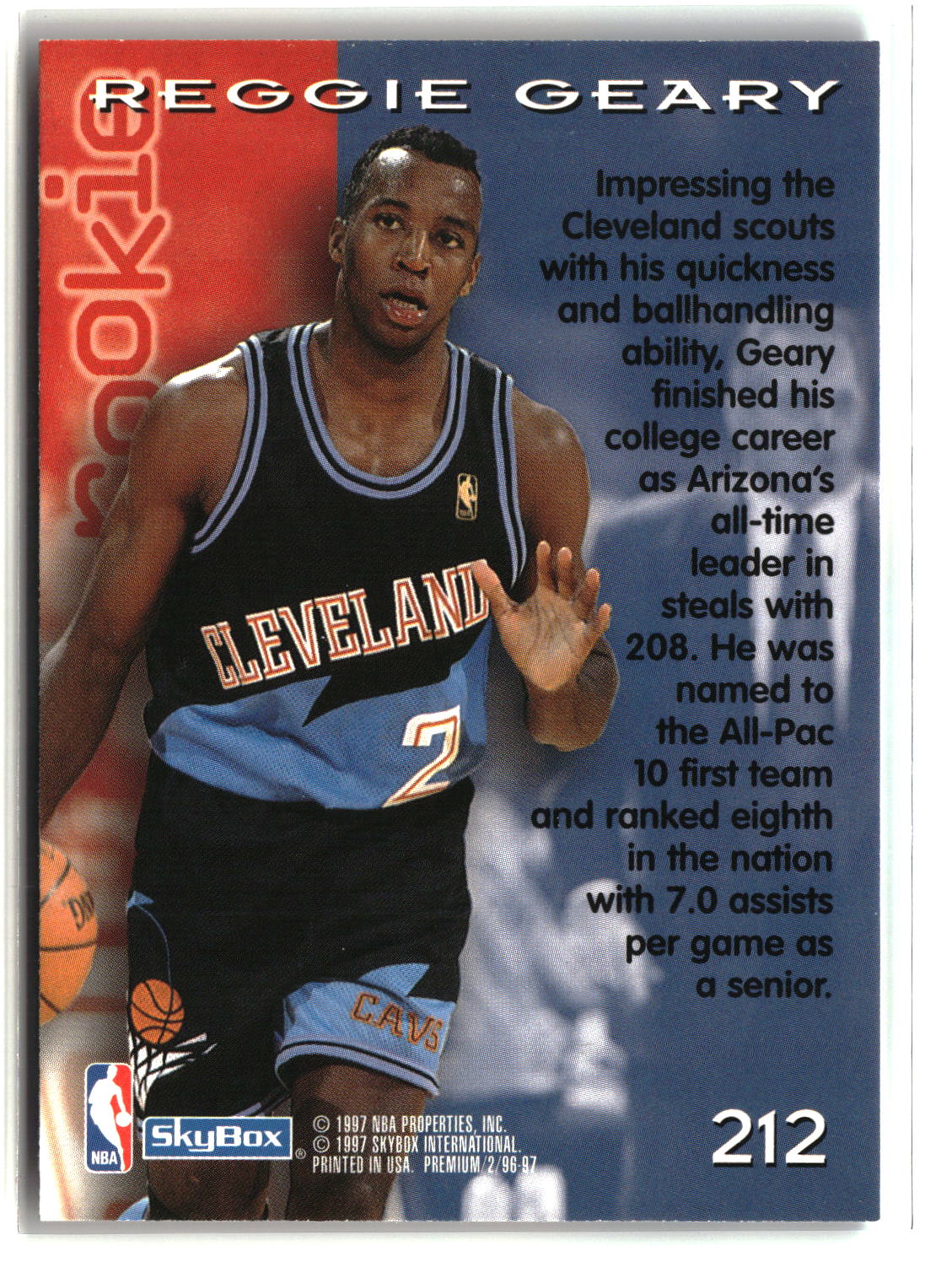Reggie Geary 1996-97 SkyBox Premium #212