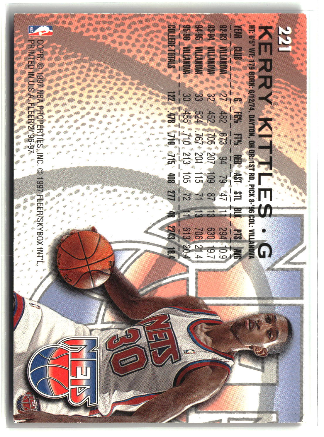 Kerry Kittles 1996-97 Fleer #221