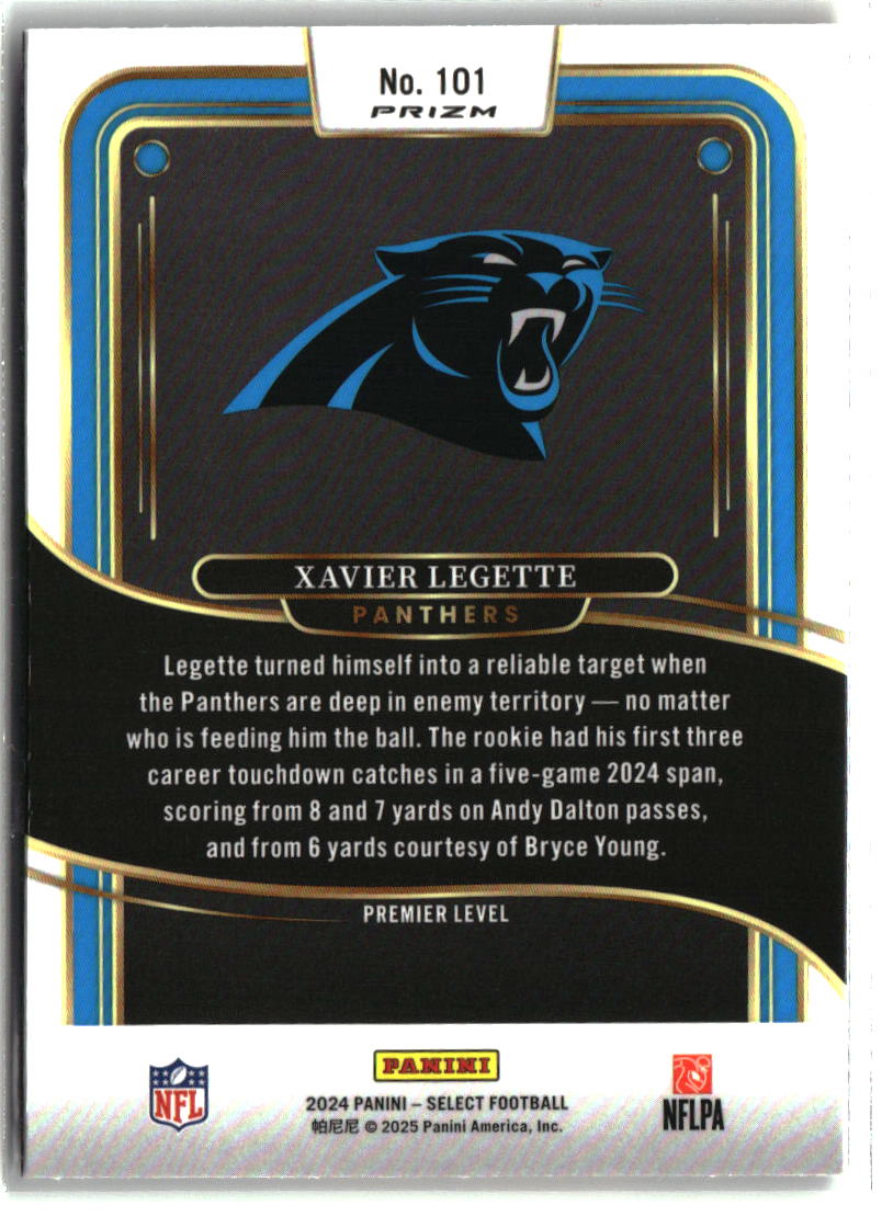 Xavier Legette 2024 Panini Select Black & Orange Prizm Shock #101