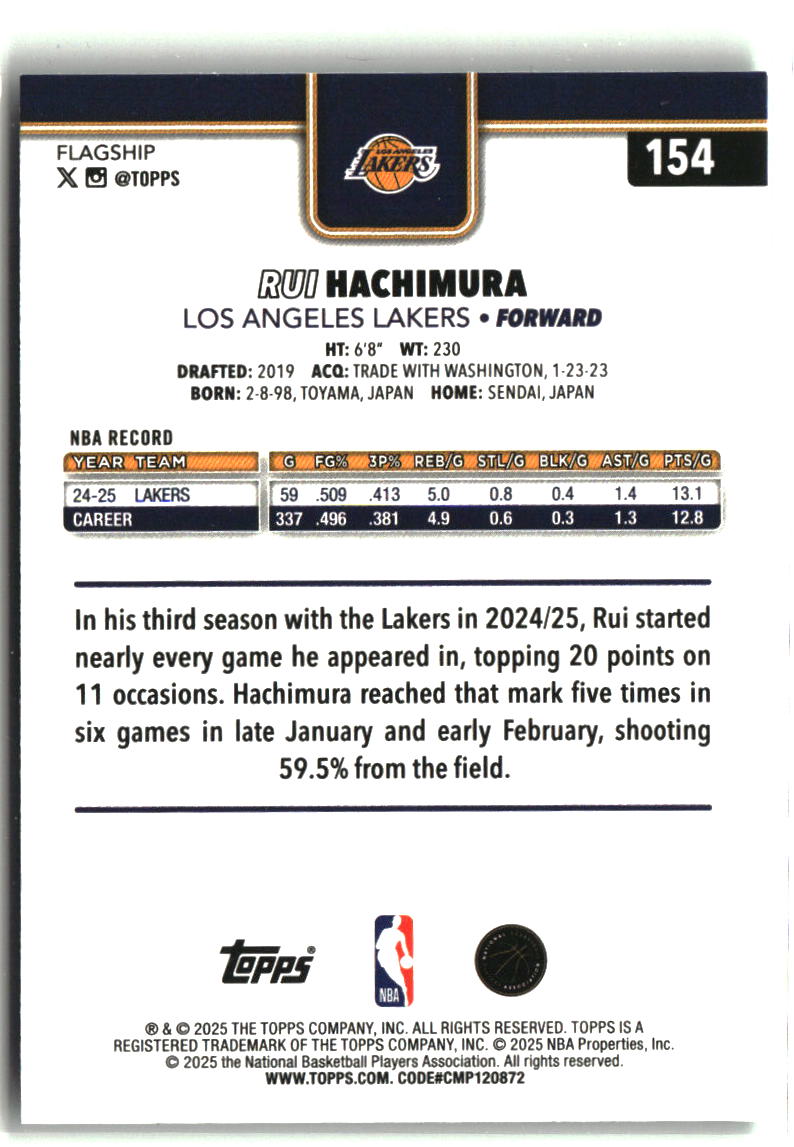 Rui Hachimura 2025-26 Topps Crackleboard Green #154 #/99