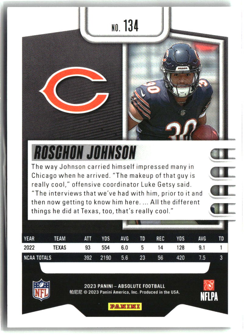 Roschon Johnson 2023 Panini Absolute Red #134