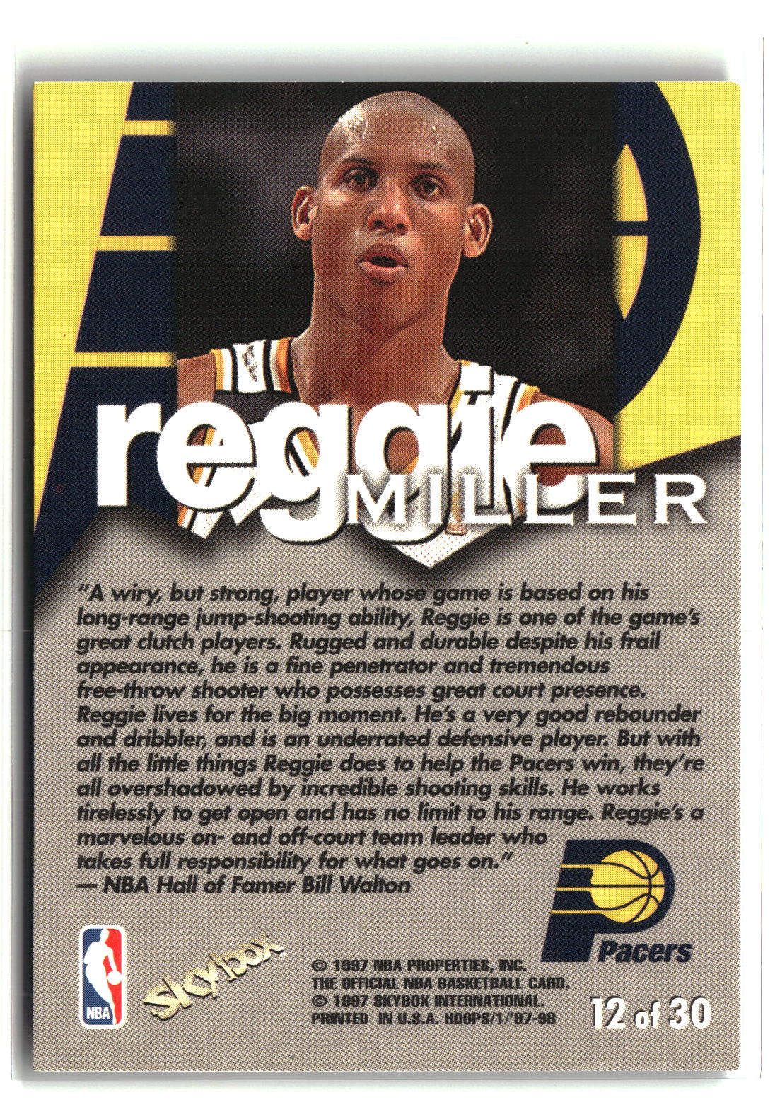 Reggie Miller 1997-98 Hoops Talkin' Hoops #12