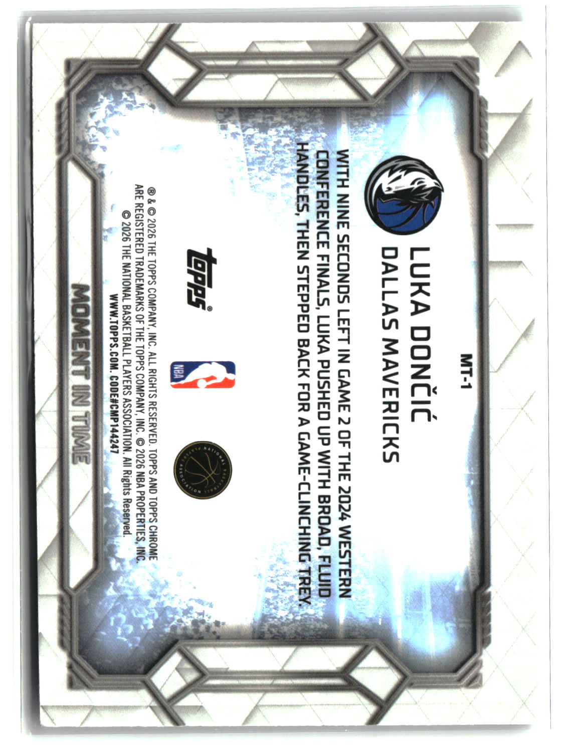 Luka Dončić 2025-26 Topps Chrome Update Moment In Time #MT-1