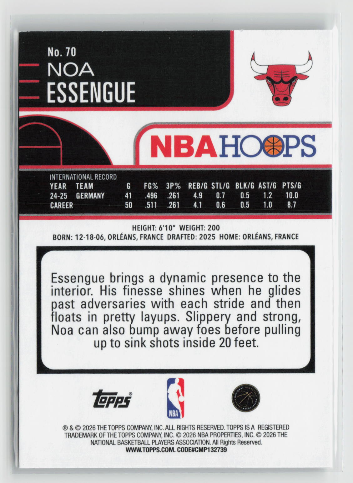 Noa Essengue 2025-26 Hoops #70