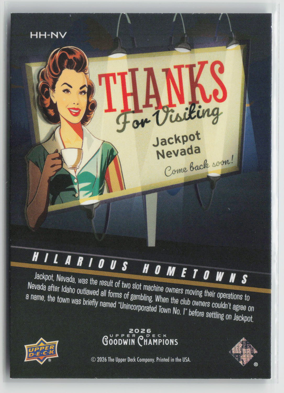 Nevada Jackpot 2026 Upper Deck Goodwin Champions Hilarious Hometowns #HH-NV
