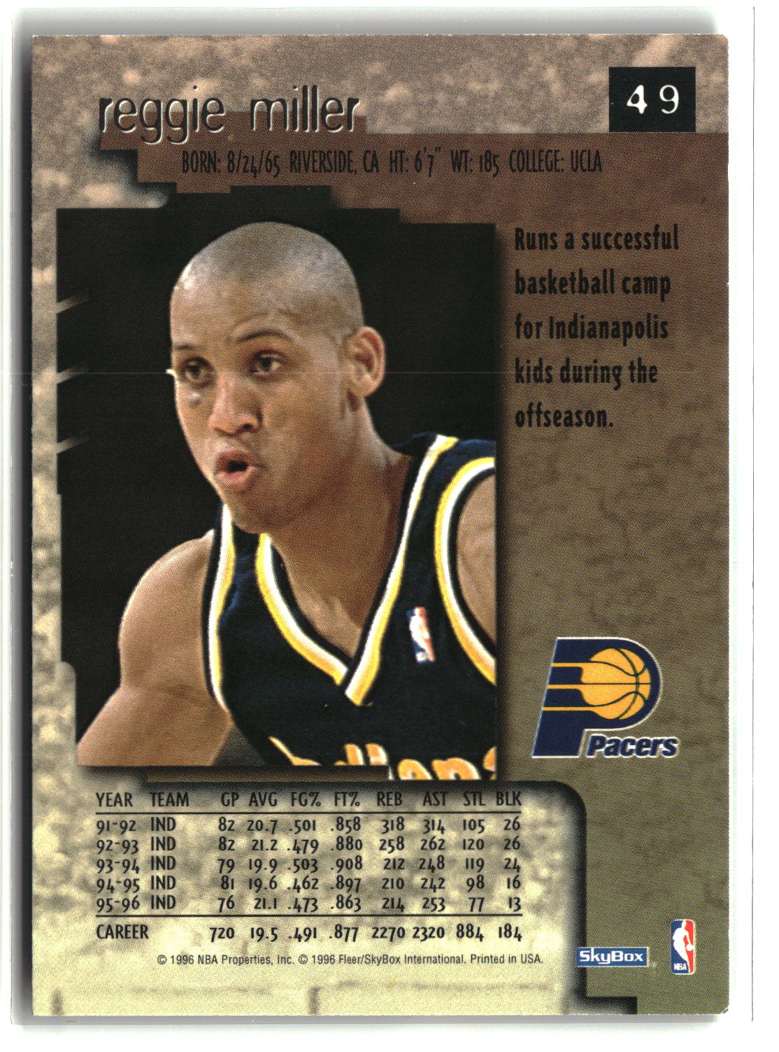 Reggie Miller 1996-97 SkyBox Premium #49