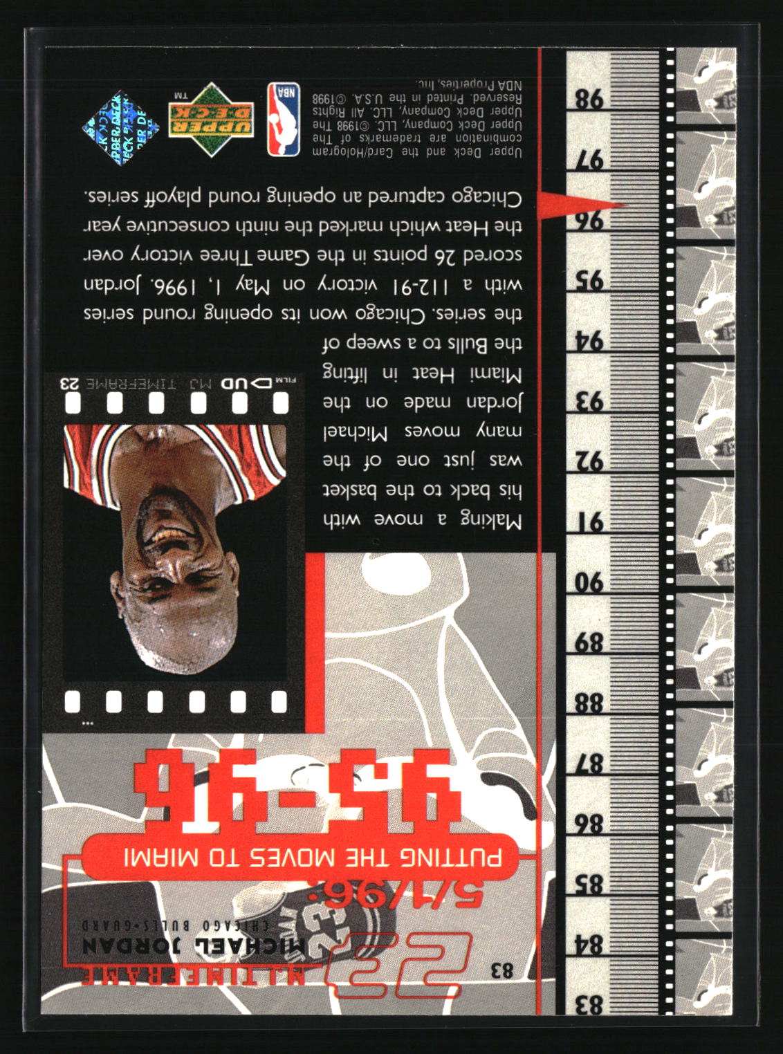Michael Jordan 1998 Upper Deck Michael Jordan Living Legend #83