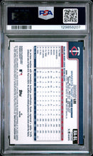 Load image into Gallery viewer, Brooks Lee 2025 Topps Chrome Rookie Autographs Blue Refractor #RA-BL /150 PSA 9