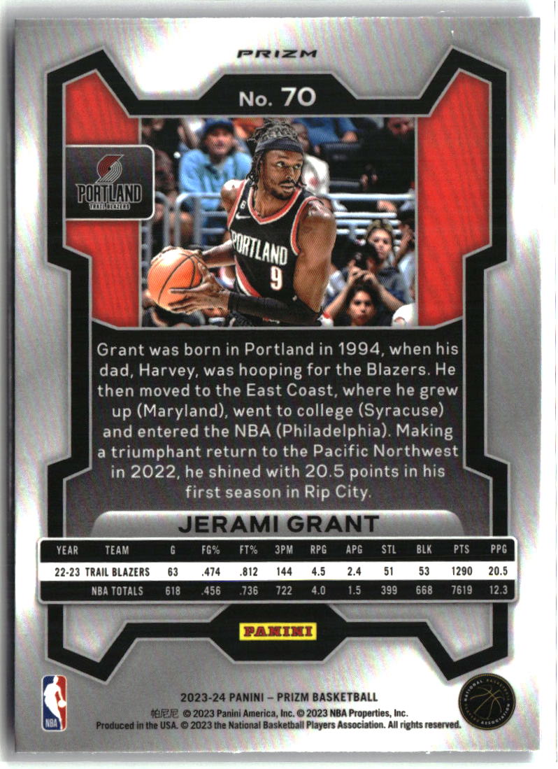 Jerami Grant 2023-24 Panini Prizm Prizms Blue Wave #70