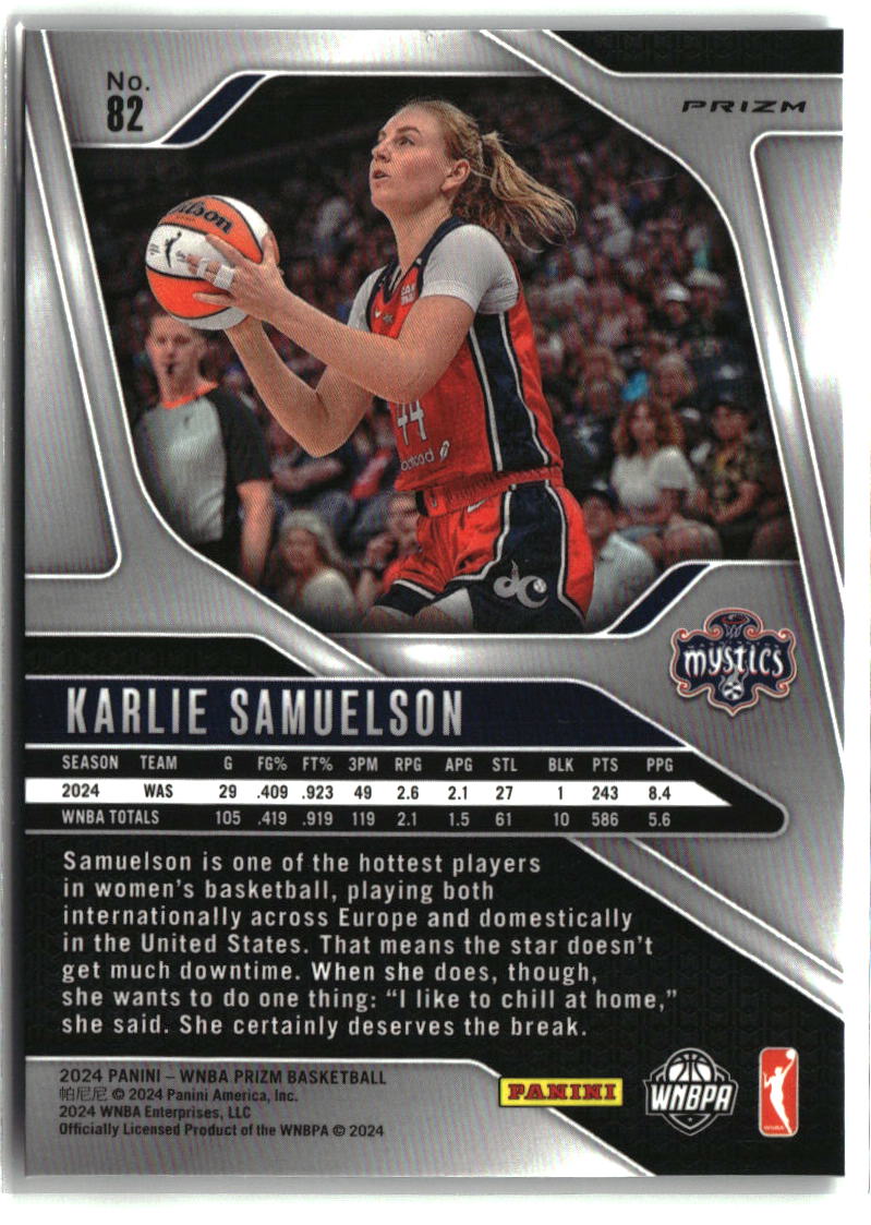 Karlie Samuelson 2024 Panini Prizm WNBA Silver Prizms #82