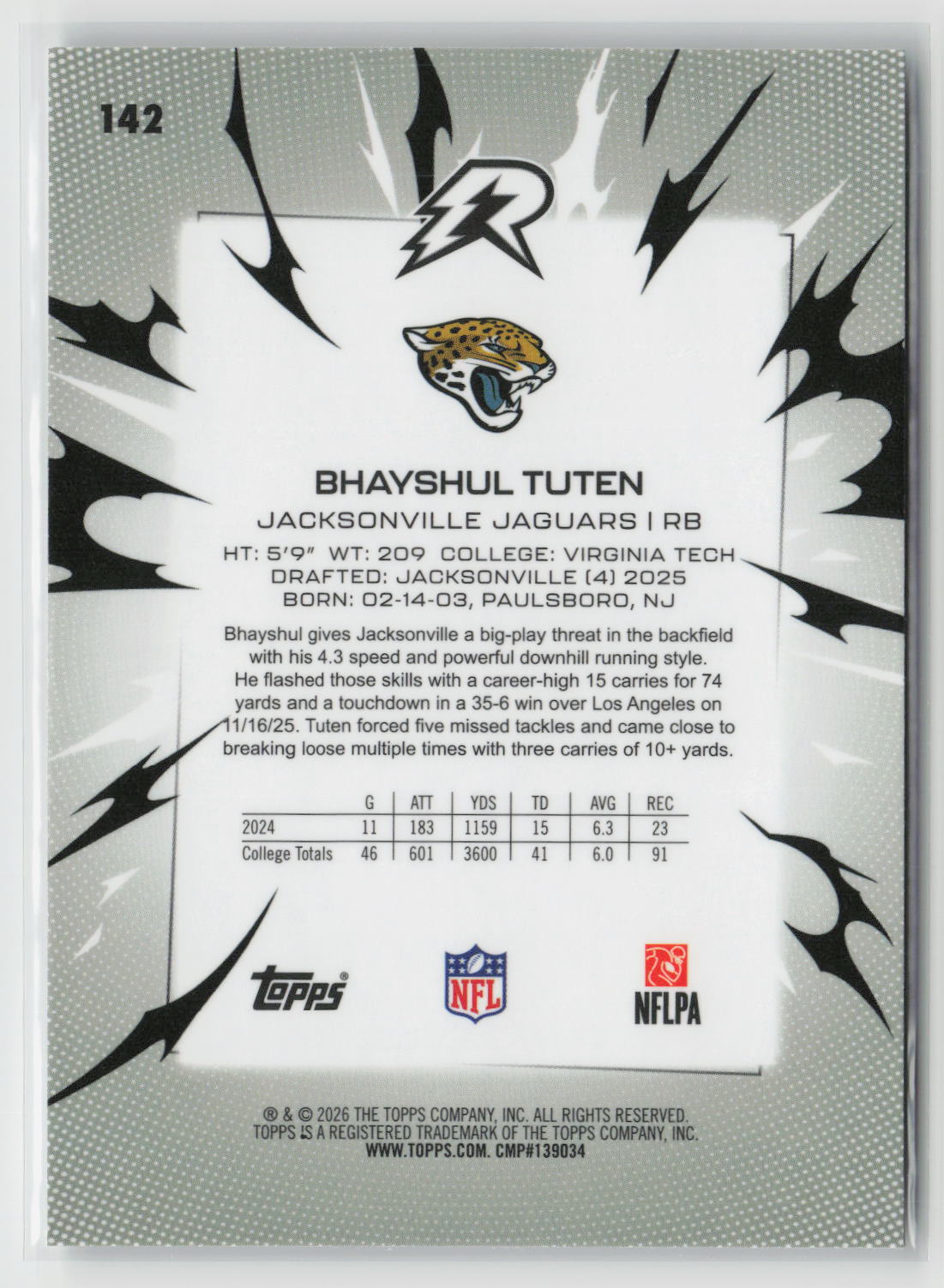 Bhayshul Tuten 2025 Topps Resurgence #142