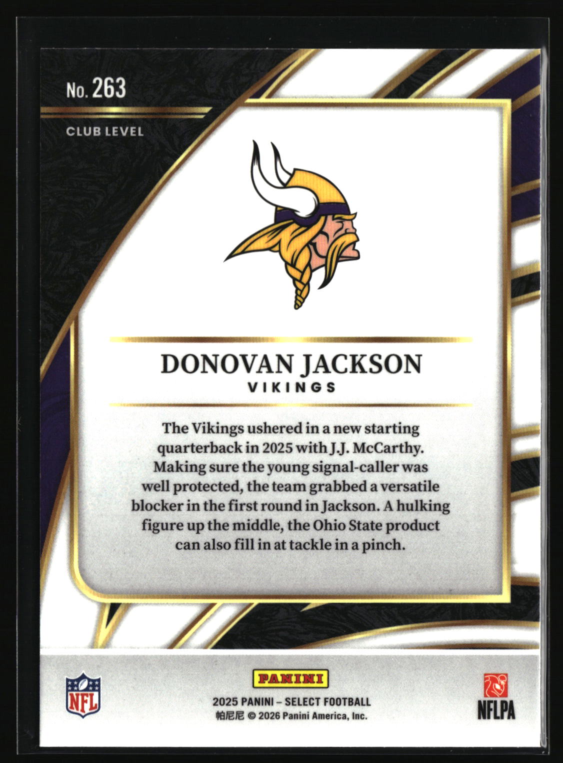 Donovan Jackson 2025 Panini Select #263