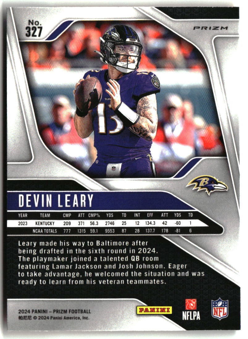 Devin Leary 2024 Panini Prizm Lazer #327