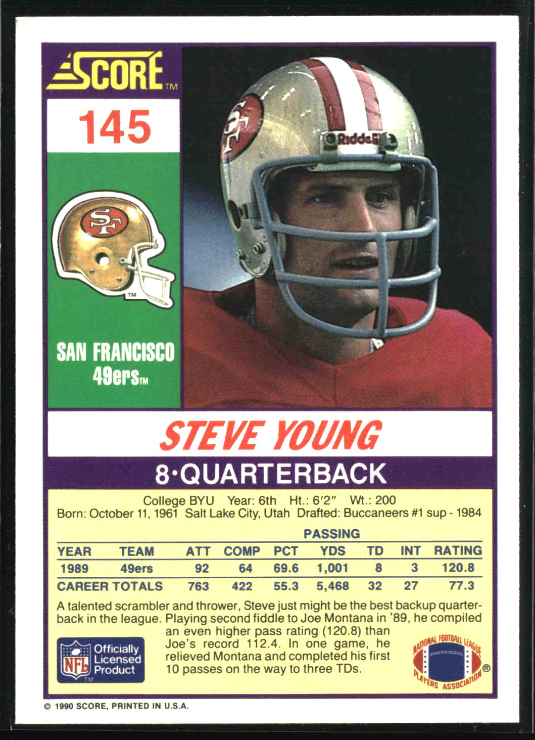 Steve Young 1990 Score #145