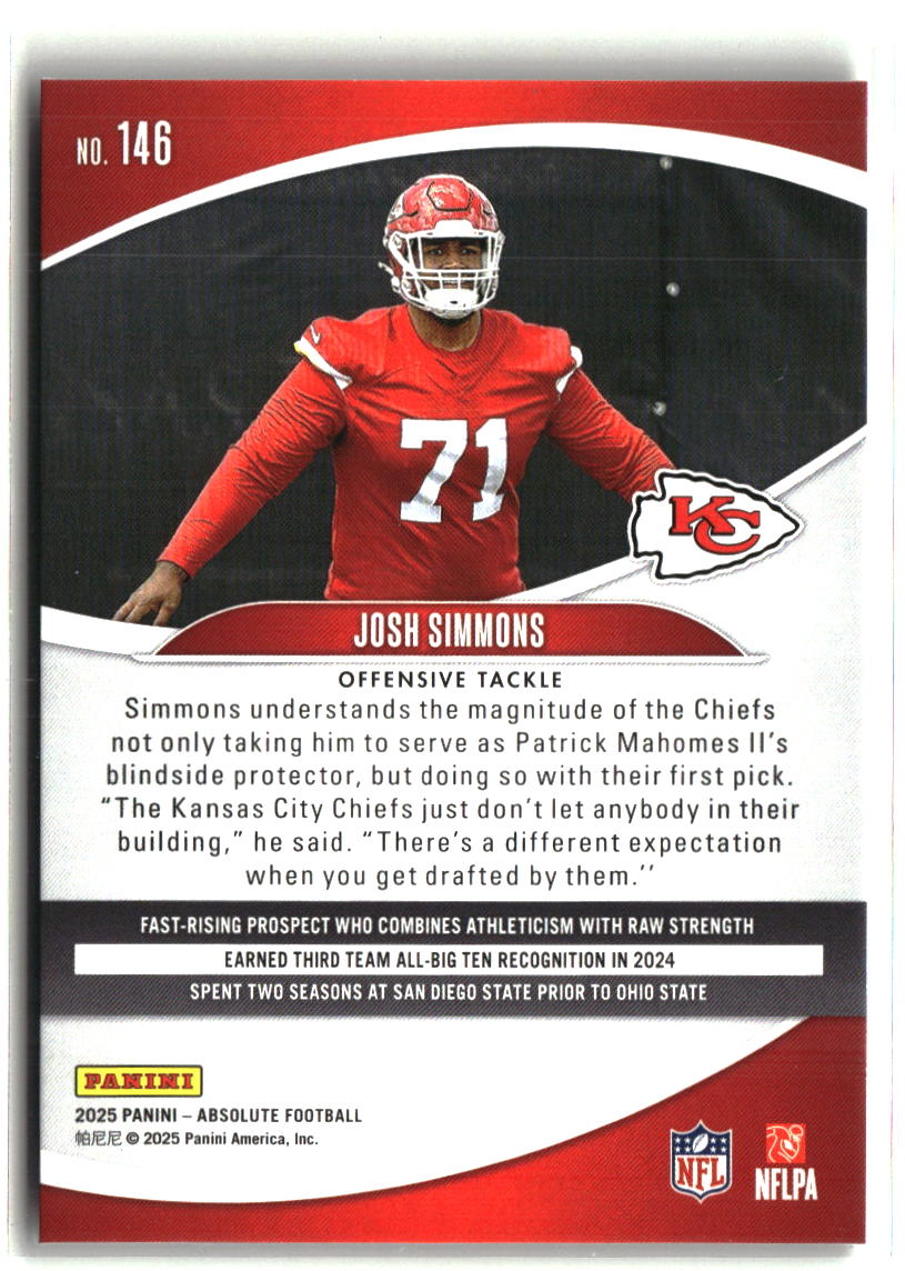 Josh Simmons 2025 Panini Absolute Retail #146