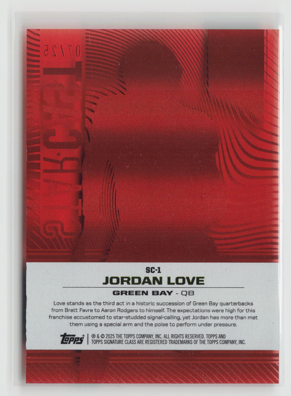 Jordan Love 2024 Topps Signature Class Star Cast Red #SC-1 #/25
