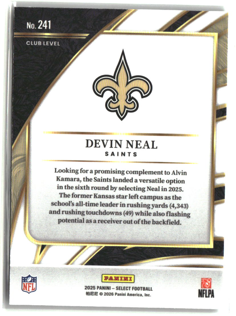 Devin Neal 2025 Panini Select #241