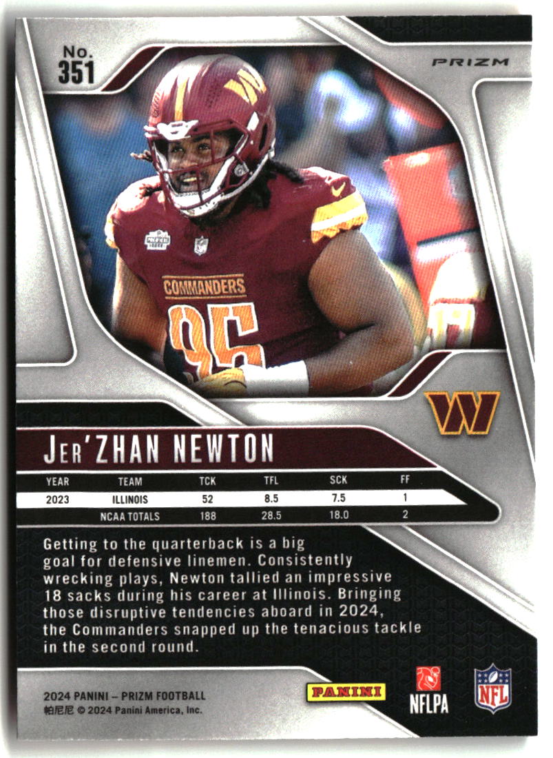 Jer'Zhan Newton 2024 Panini Prizm Lazer #351