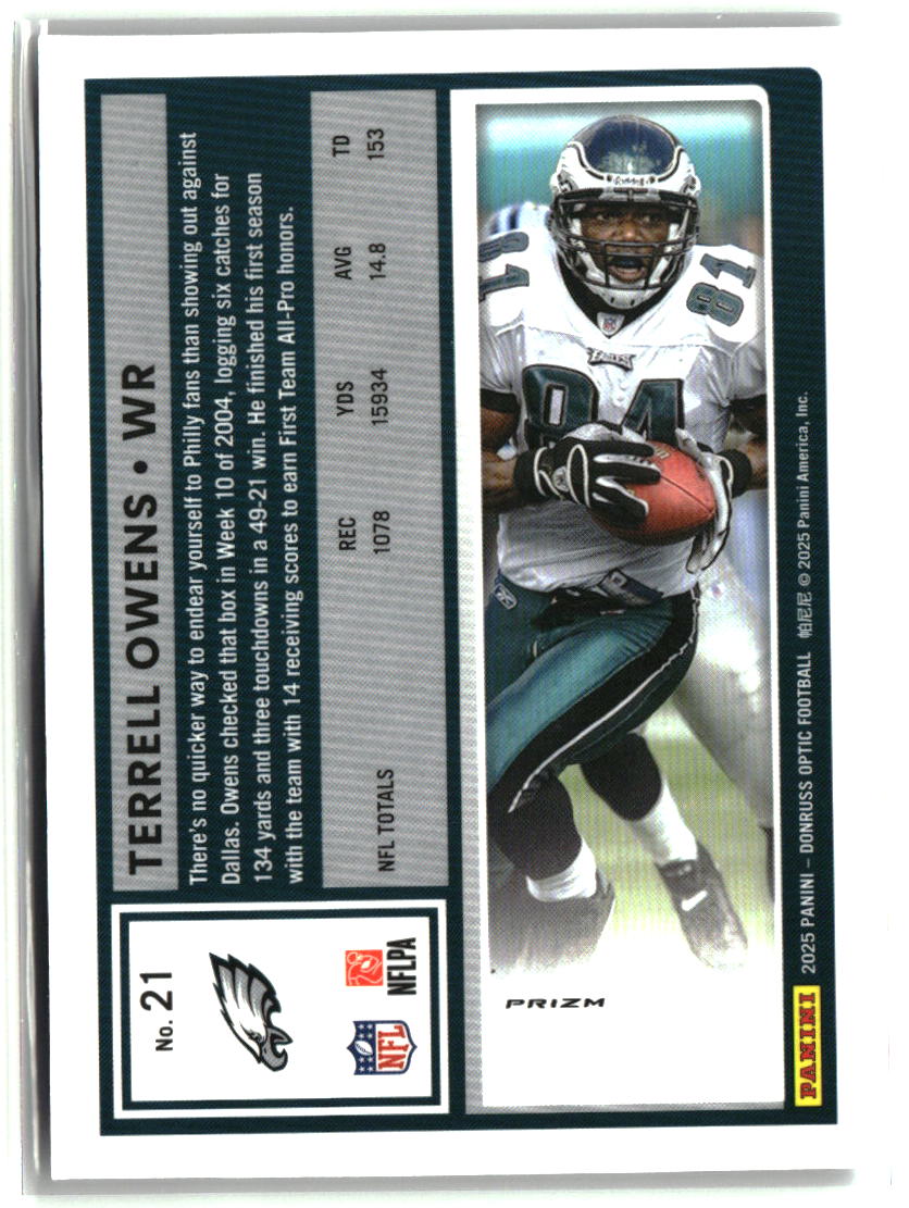 Terrell Owens 2025 Donruss Optic Holo #21