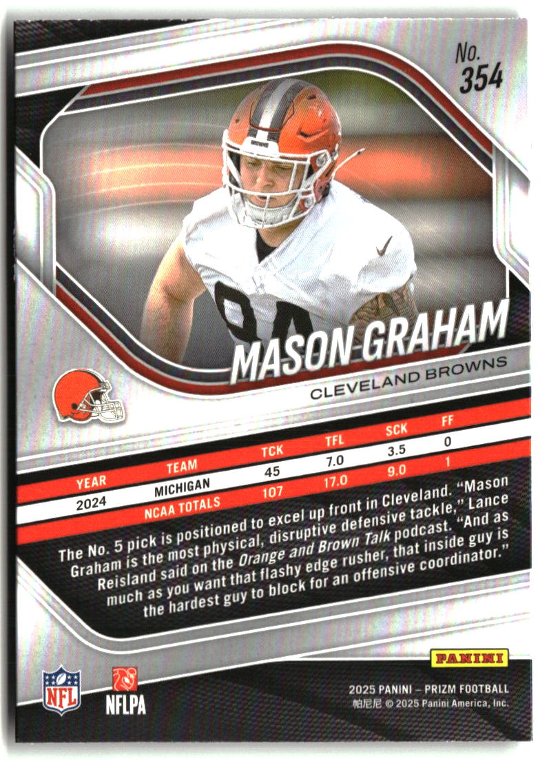 Mason Graham 2025 Panini Prizm #354