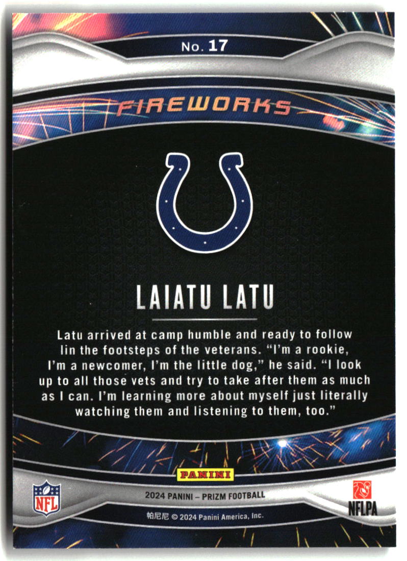Laiatu Latu 2024 Panini Prizm Fireworks #17
