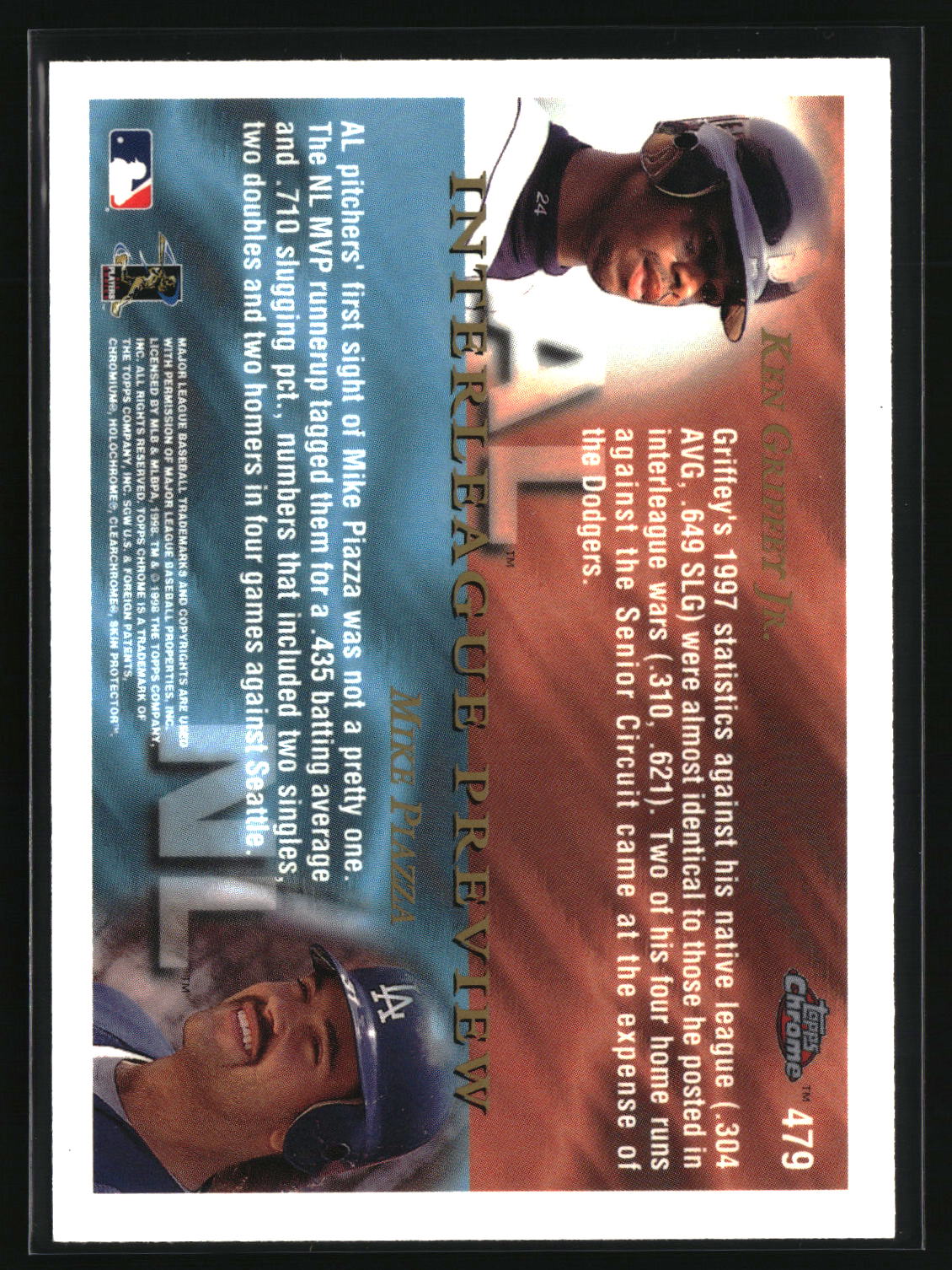 Mike Piazza / Ken Griffey Jr. 1998 Topps Chrome #479