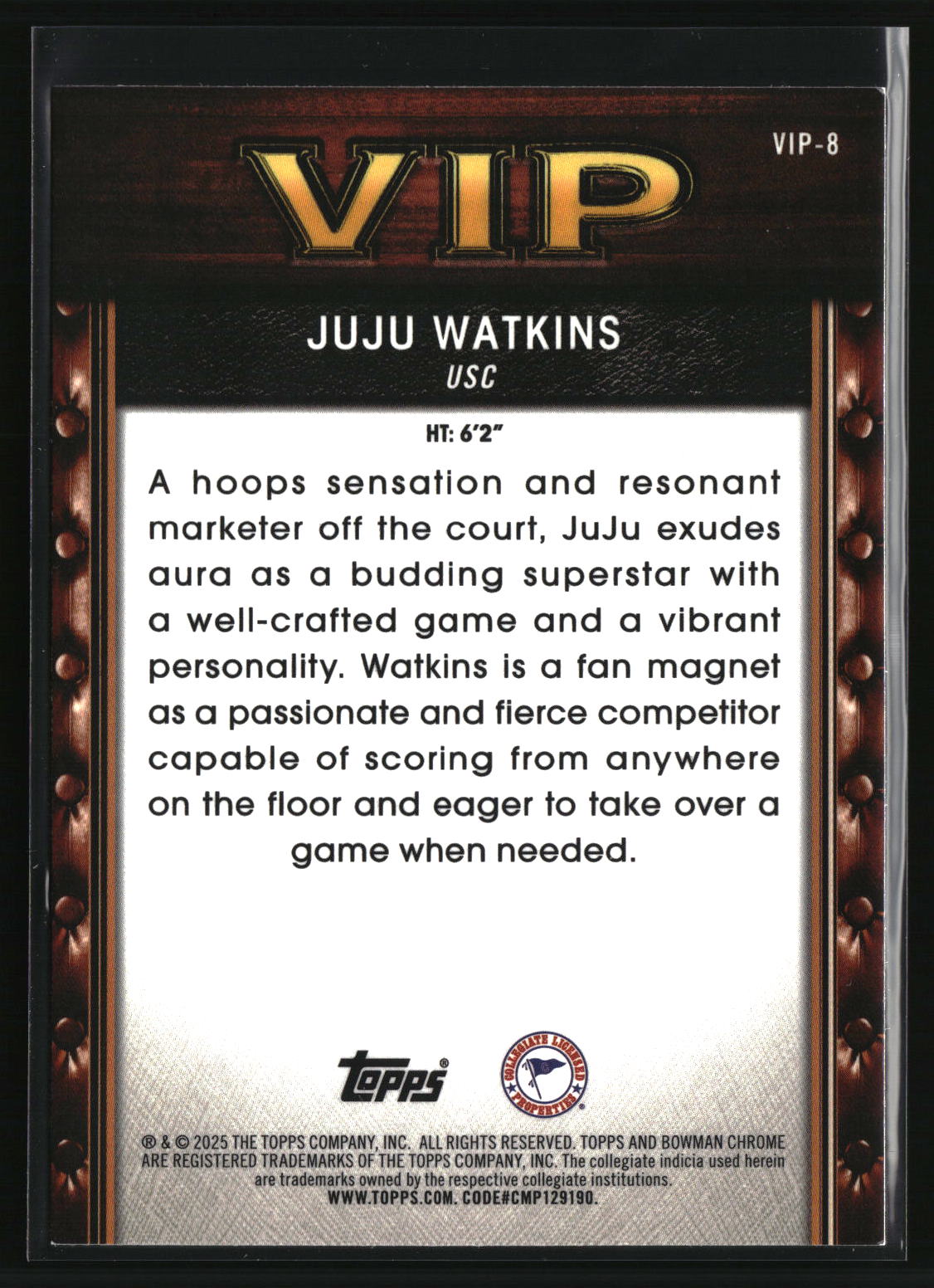 Juju Watkins 2025-26 Bowman Very Important Prospects #VIP-8