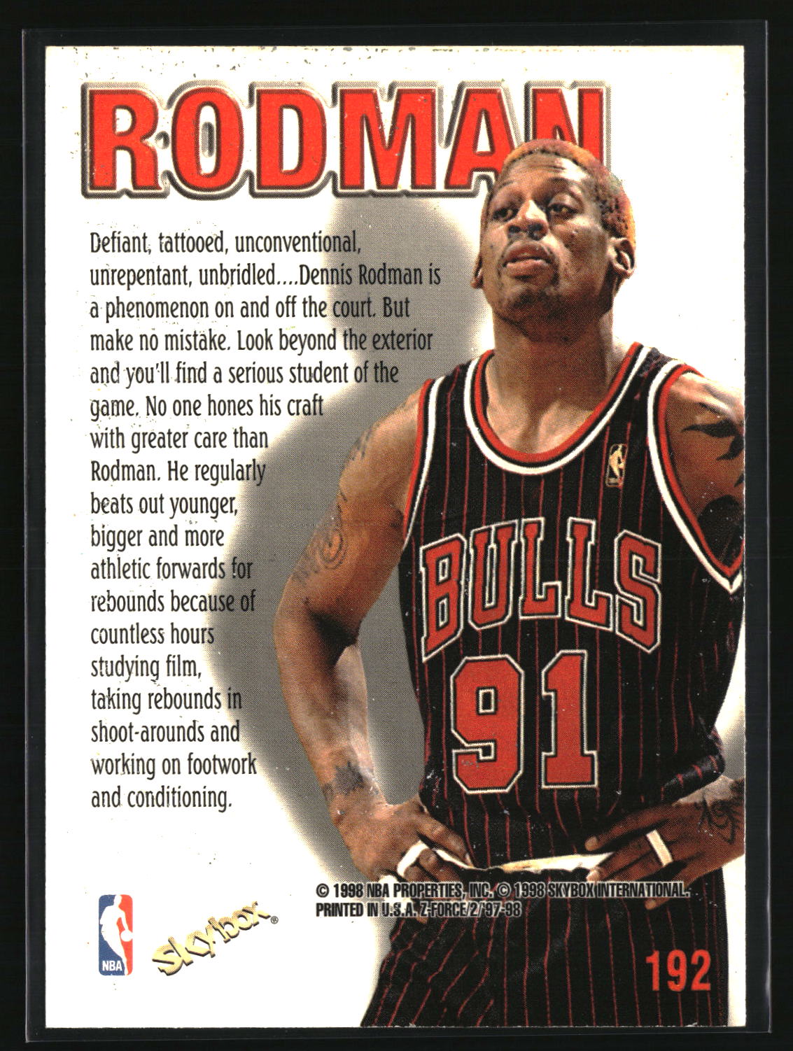 Dennis Rodman 1997-98 SkyBox Z-Force #192