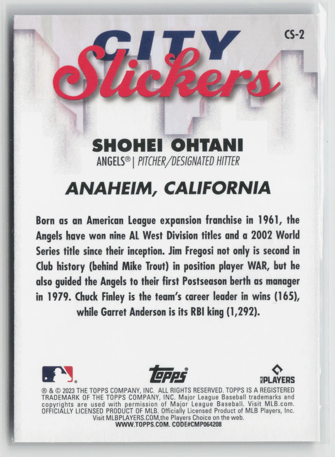 Shohei Ohtani 2023 Topps Big League City Slickers #CS-2