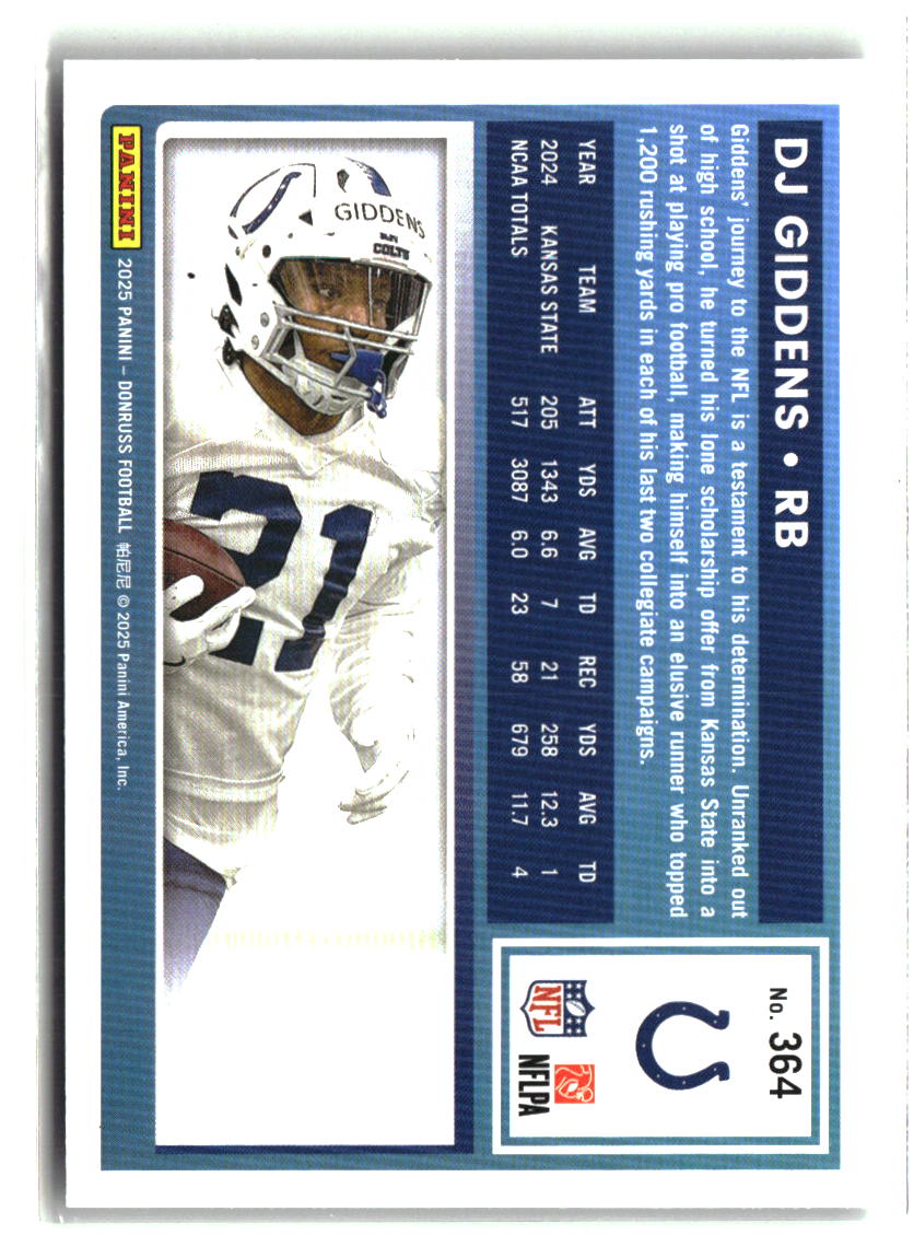 DJ Giddens 2025 Donruss #364