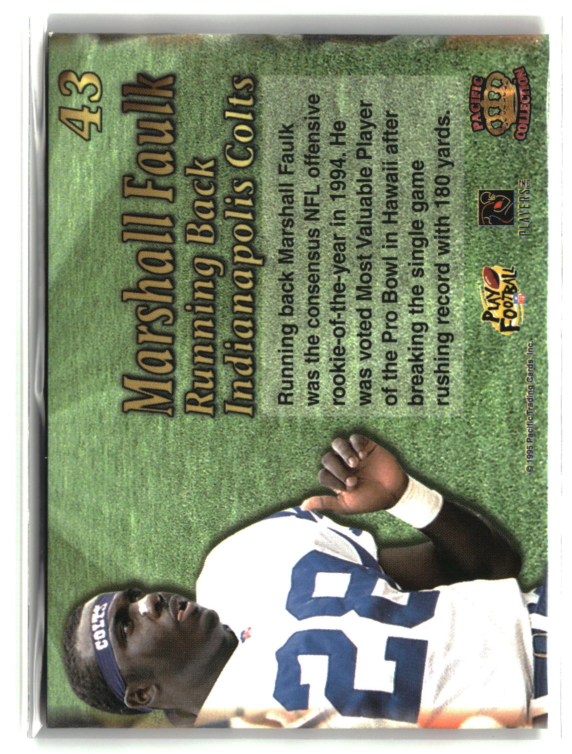 Marshall Faulk 1995 Pacific Triple Folders #43