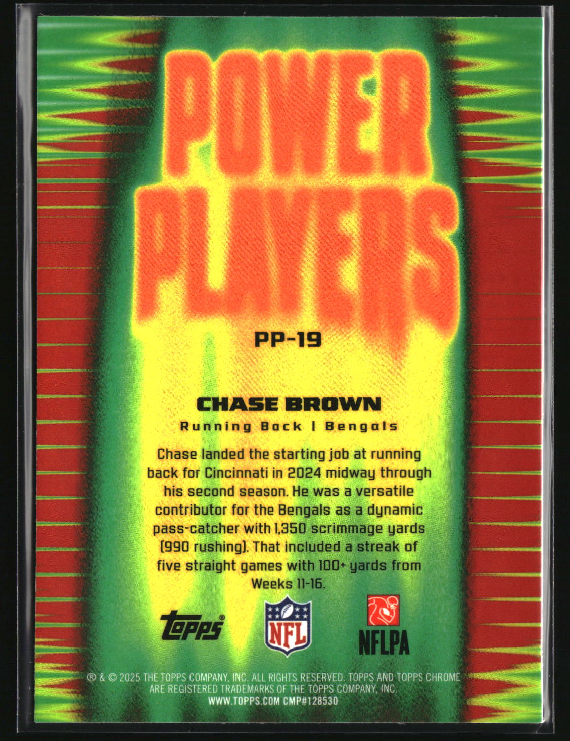 Chase Brown 2025 Topps Chrome Power Players #PP-19