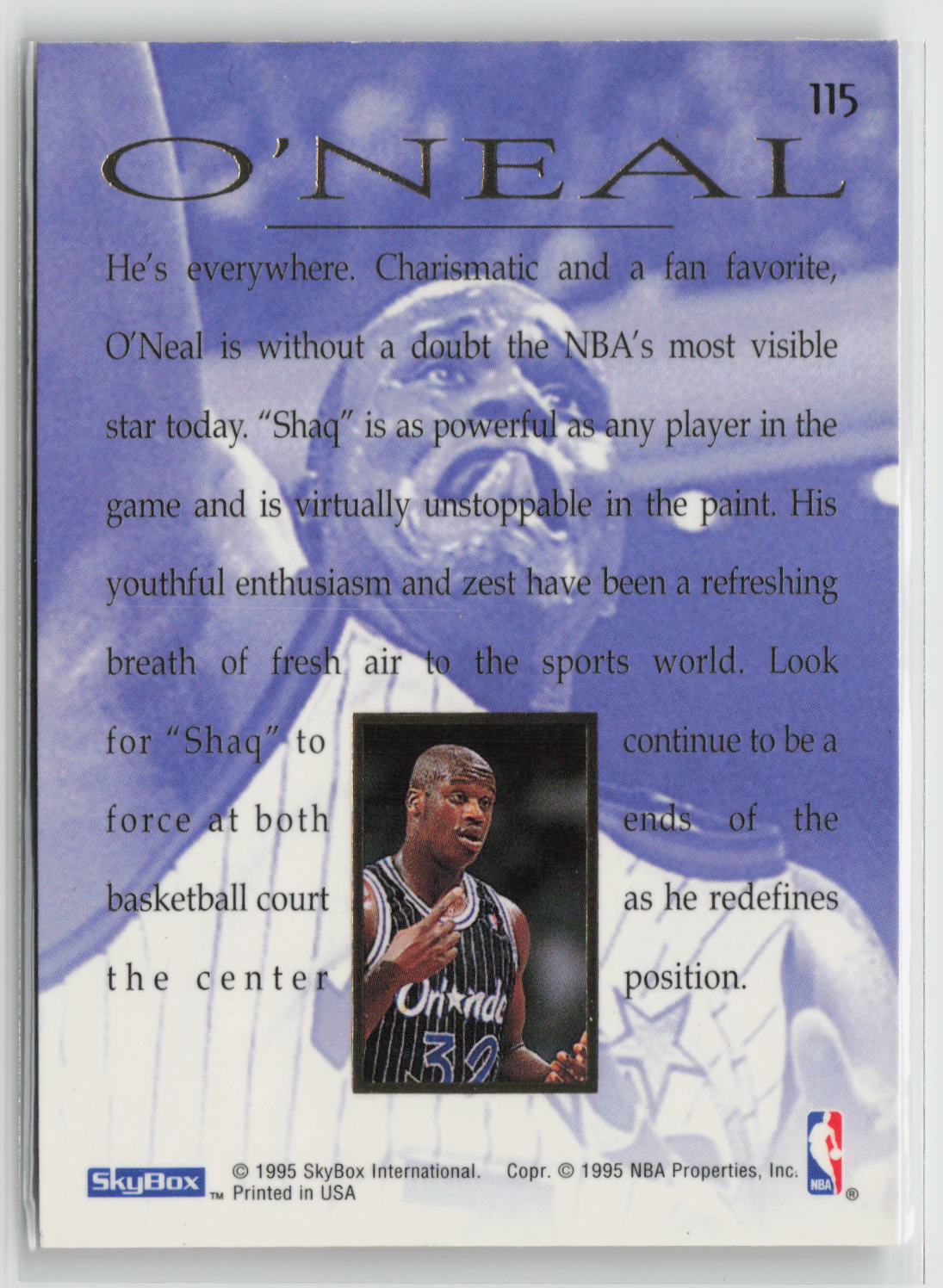 Shaquille O'Neal 1994-95 SkyBox E-Motion #115