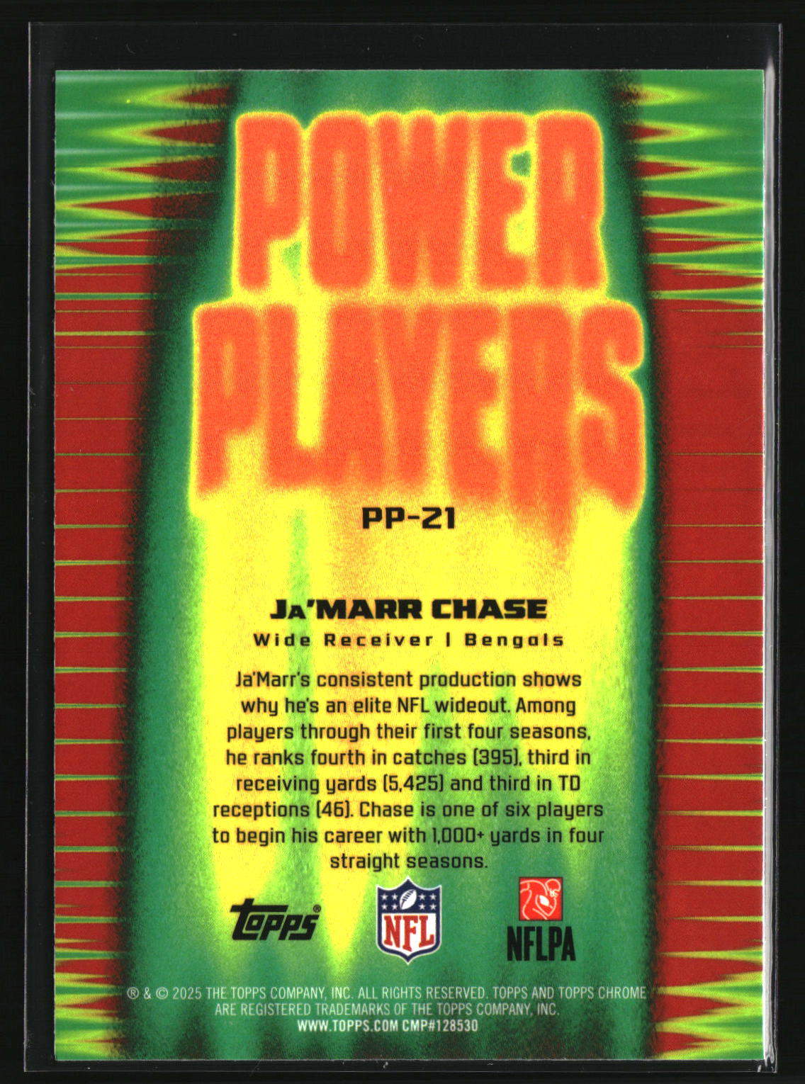 Ja'Marr Chase 2025 Topps Chrome Power Players #PP-21