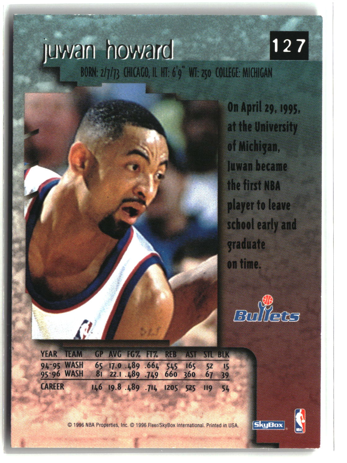 Juwan Howard 1996-97 SkyBox Premium #127