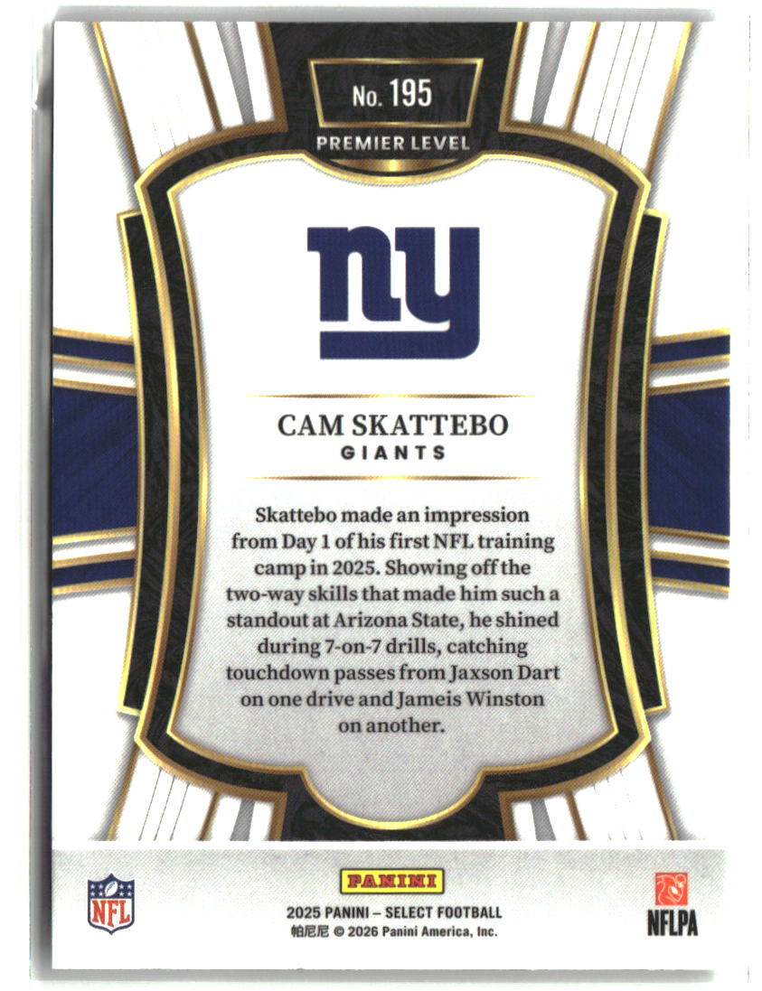 Cam Skattebo 2025 Panini Select #195