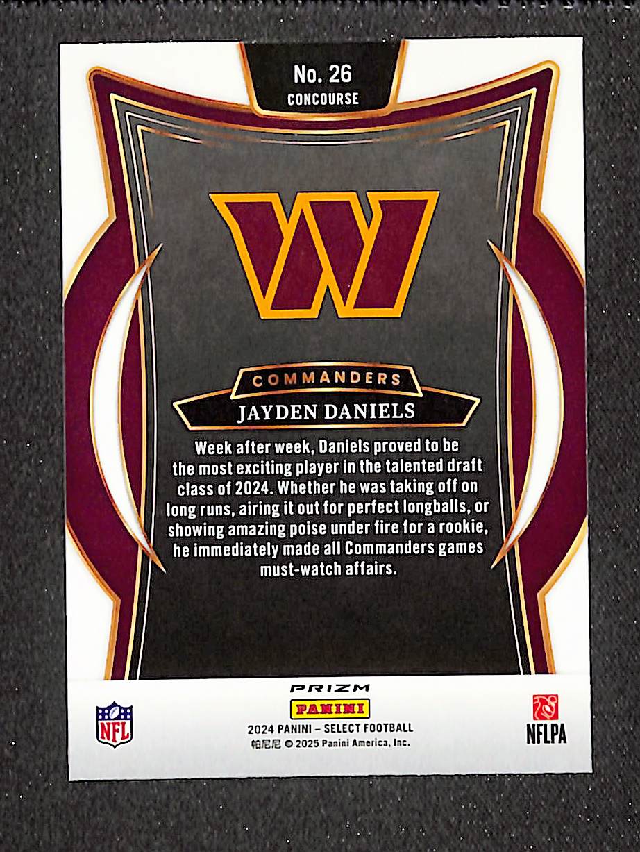 Jayden Daniels 2024 Panini Select Black & Red Prizm Shock #26