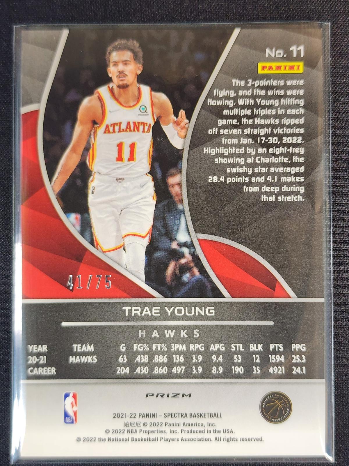 Trae Young 2021-22 Panini Spectra Asia Red & Yellow #11