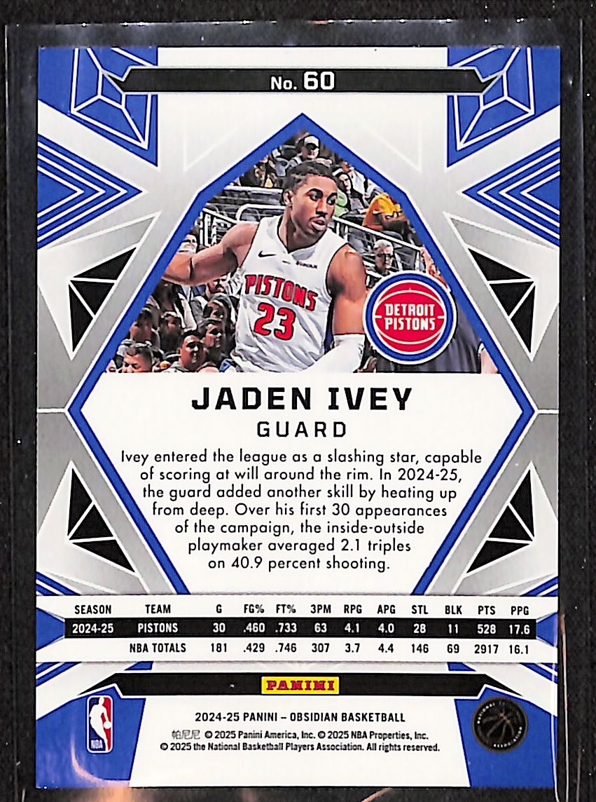 Jaden Ivey 2024-25 Panini Obsidian #60