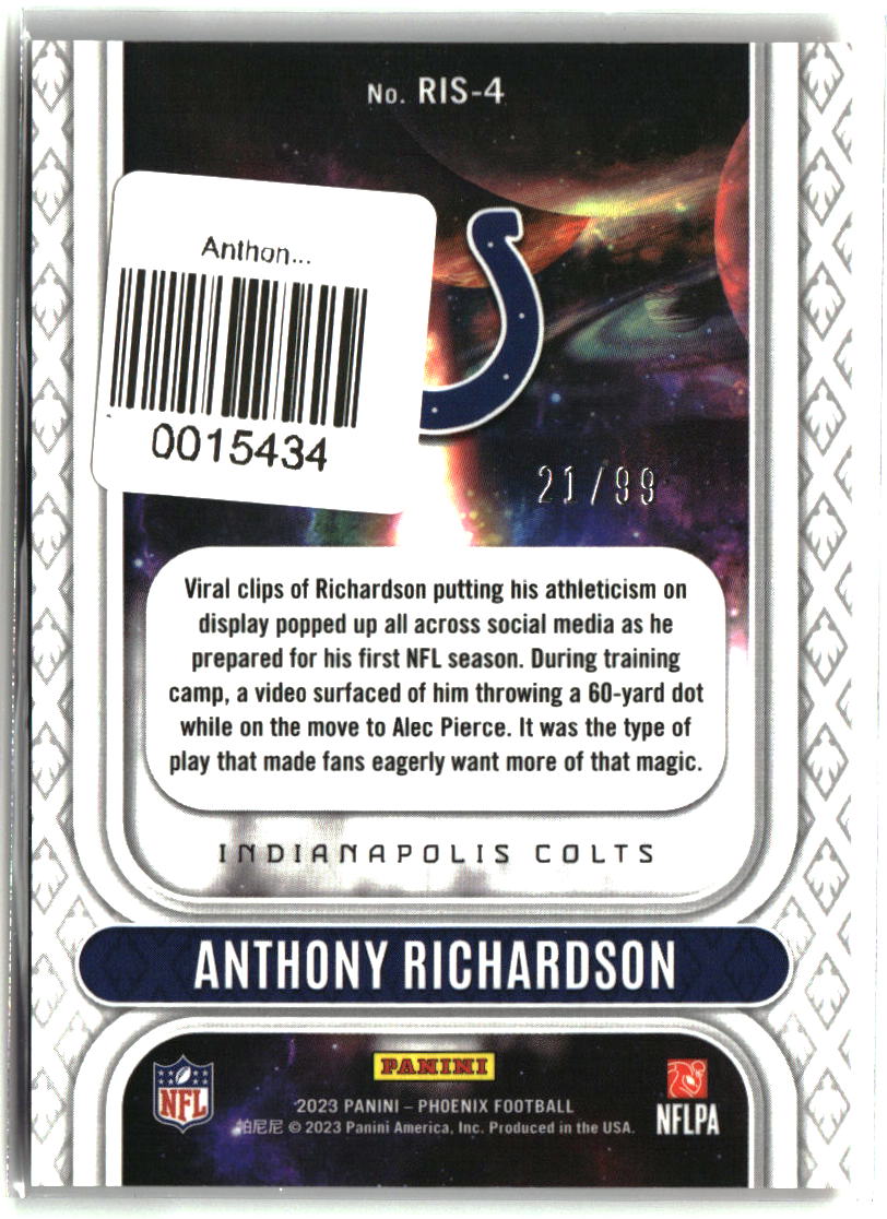 Anthony Richardson 2023 Panini Phoenix Rookie Rising Orange #RIS-4 #/99