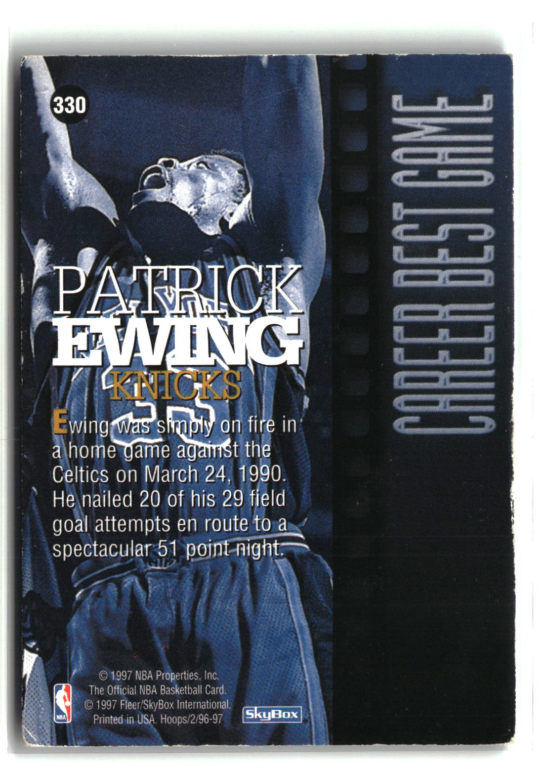 Patrick Ewing 1996-97 Hoops #330