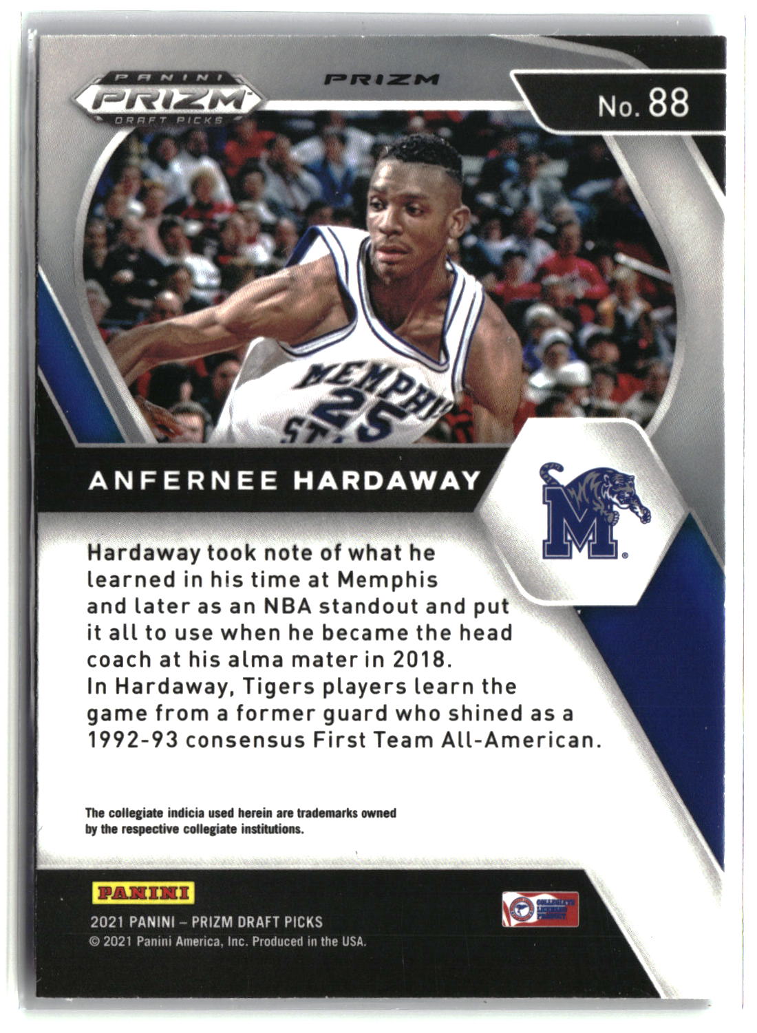 Anfernee Hardaway 2021 Panini Prizm Draft Picks Blue Circles #88