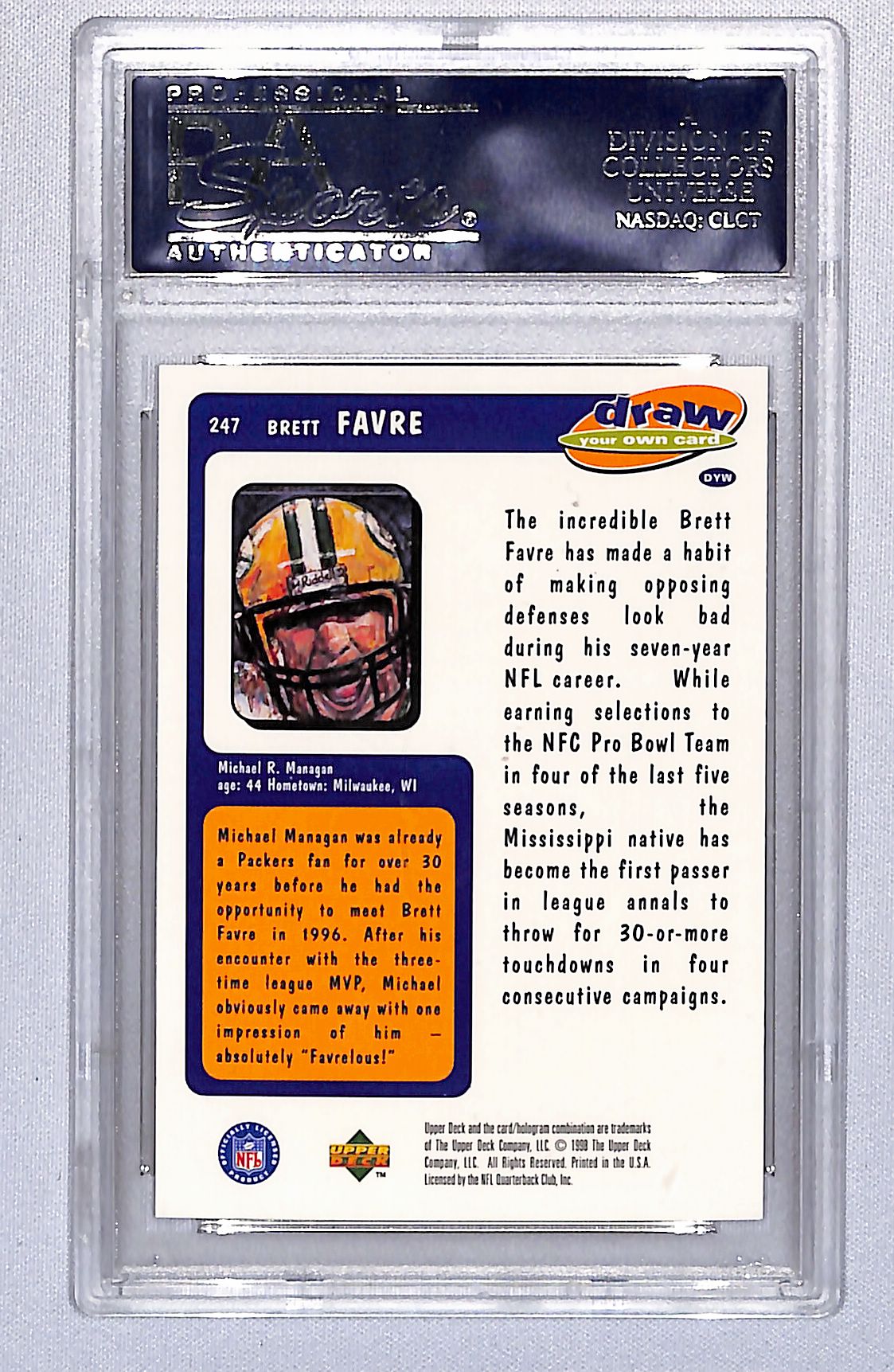 Brett Favre 1998 Collector's Choice #247 PSA 10