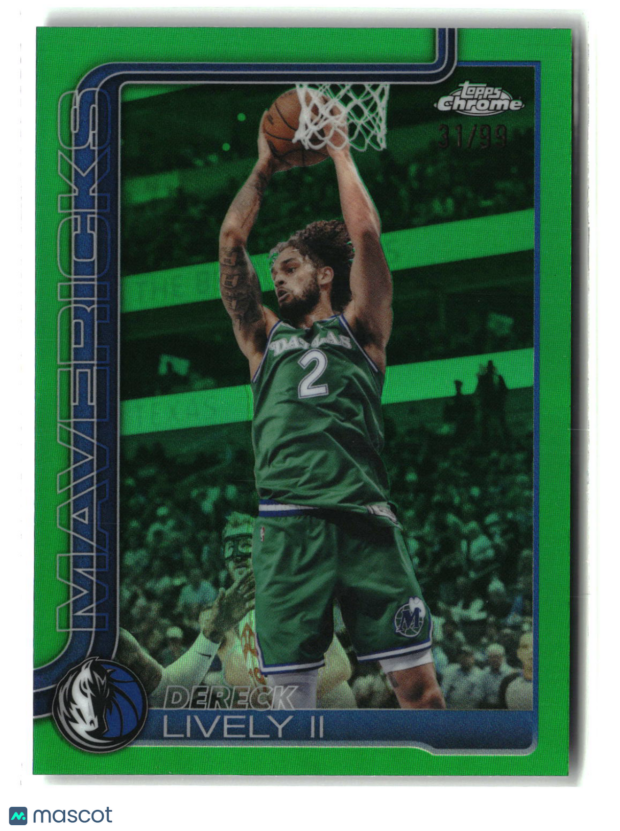 Dereck Lively II 2025-26 Topps Chrome Update Green Refractor /99 #116