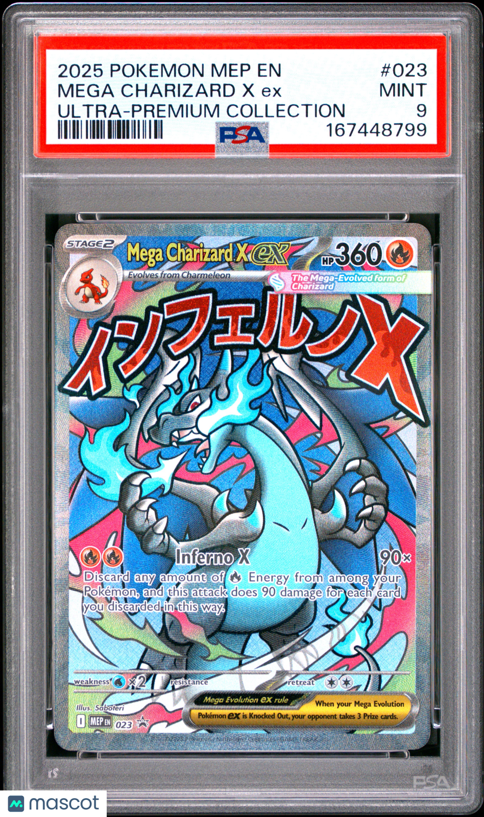 Mega Charizard X EX 2025 Pokemon Mep EN-Me Black Star Promo #023 PSA 9