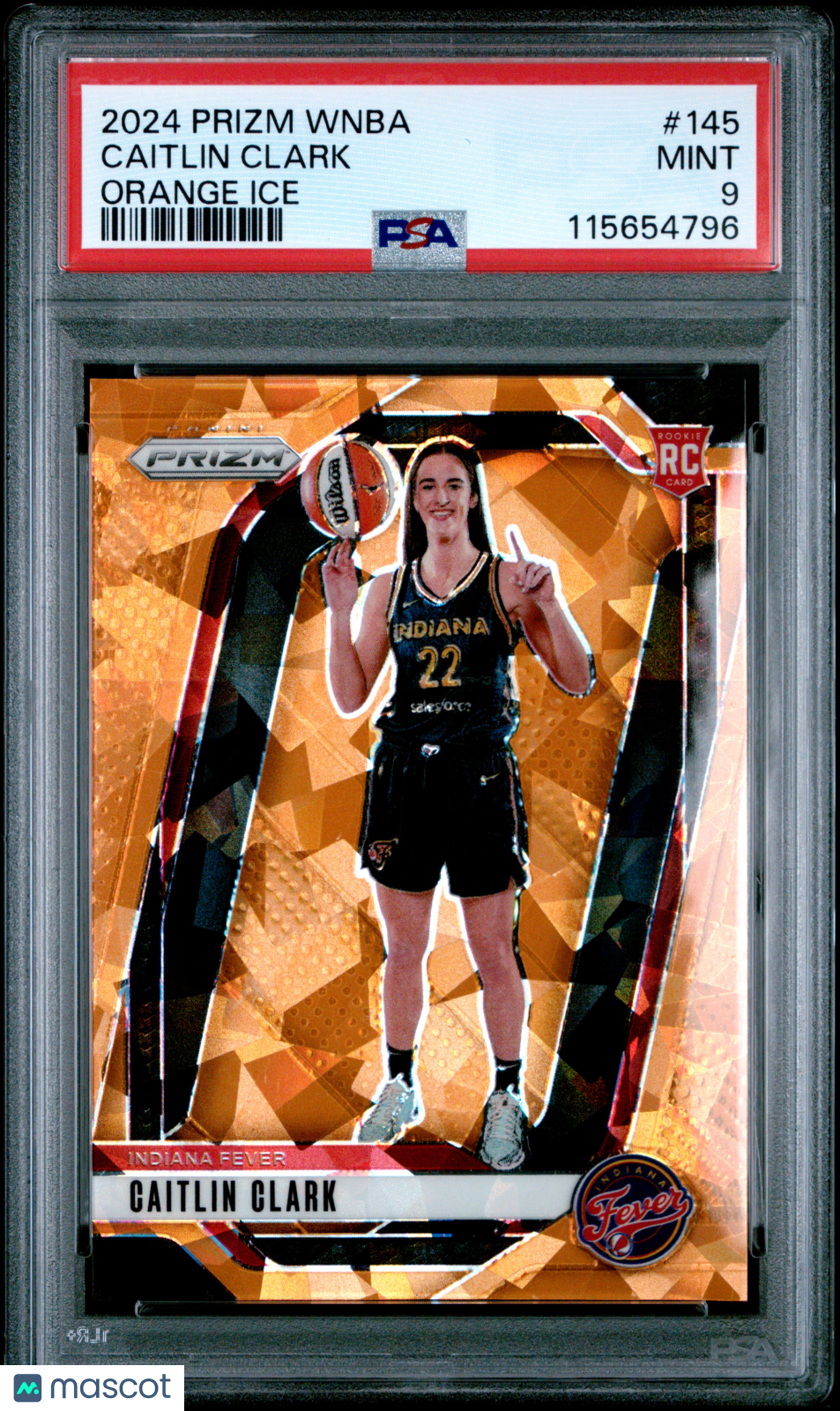 Caitlin Clark 2024 Panini Prizm Wnba Orange Ice #145 PSA 9