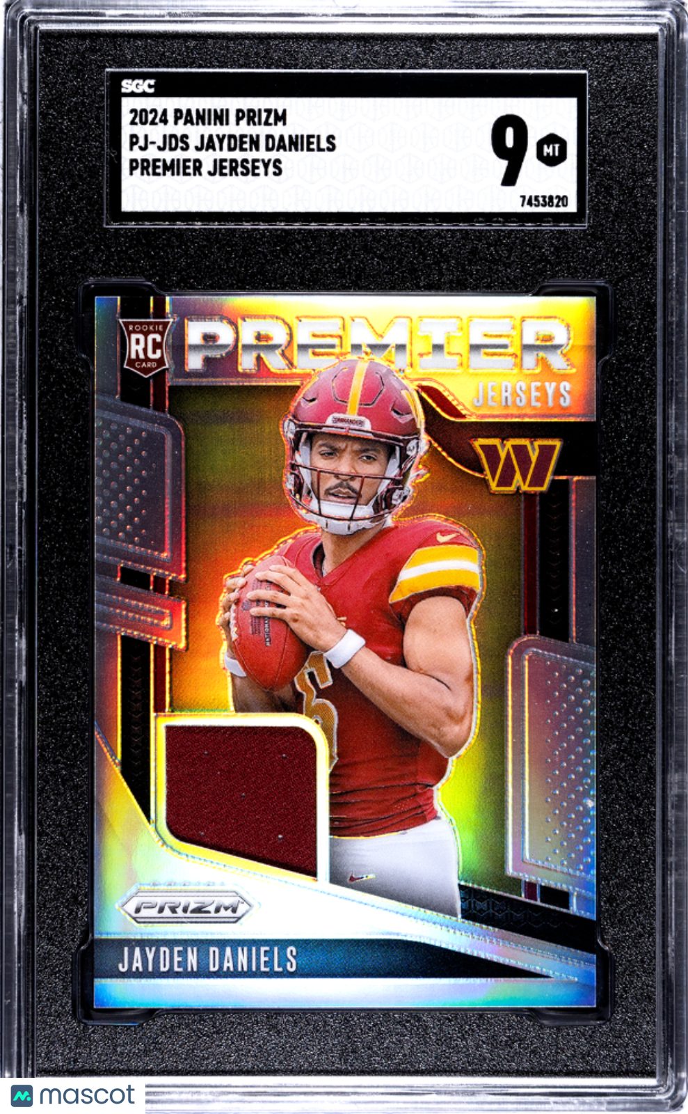 Jayden Daniels 2024 Panini Prizm Premier Jerseys #PJ-JDS SGC 9