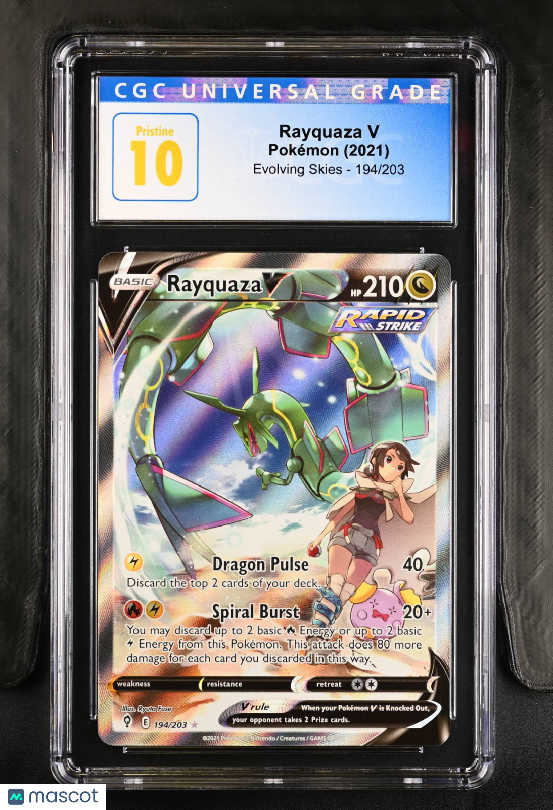Rayquaza V (Alternate Full Art) SWSH07: Evolving Skies #194/203 CGC 10